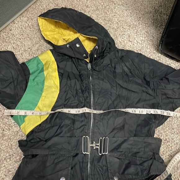 Vintage 70s John Deere Black Hooded snowsuit with Green and Yellow Accen… - Picture 4 of 16